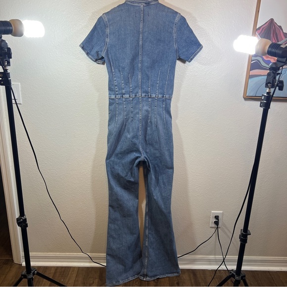 Free People We The Free Jayde Denim Jumpsuit flare leg size medium - Picture 9 of 12